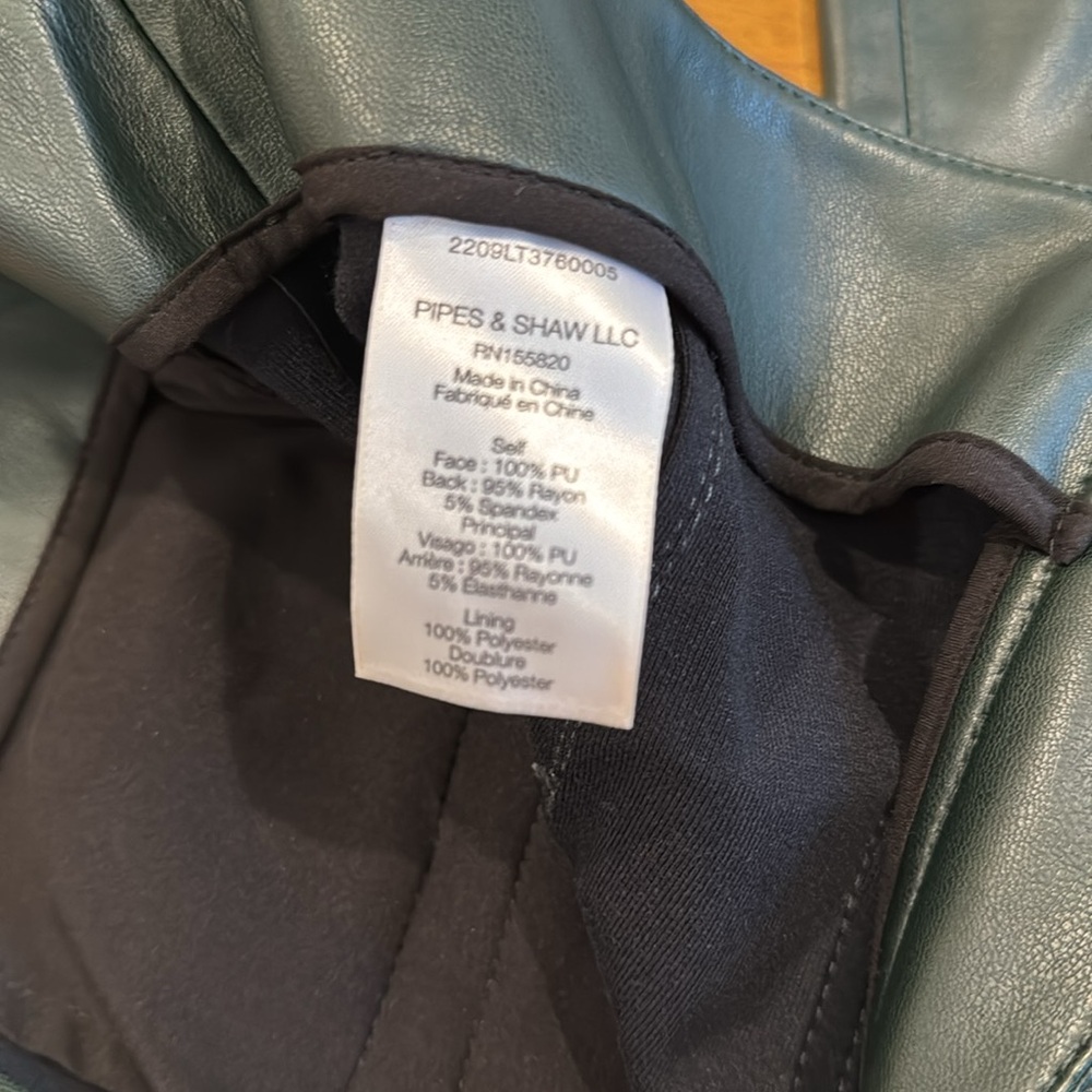 Veronica Beard emerald green faux leather pants - Picture 9 of 15